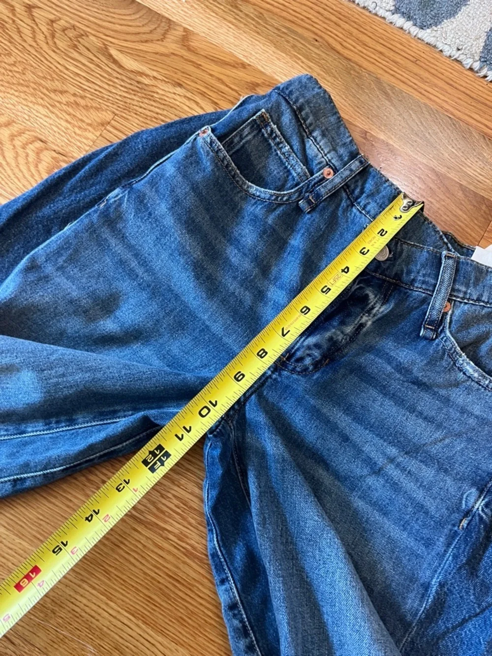 Free People Boomerang Long Denim Shorts Size 24 NWT